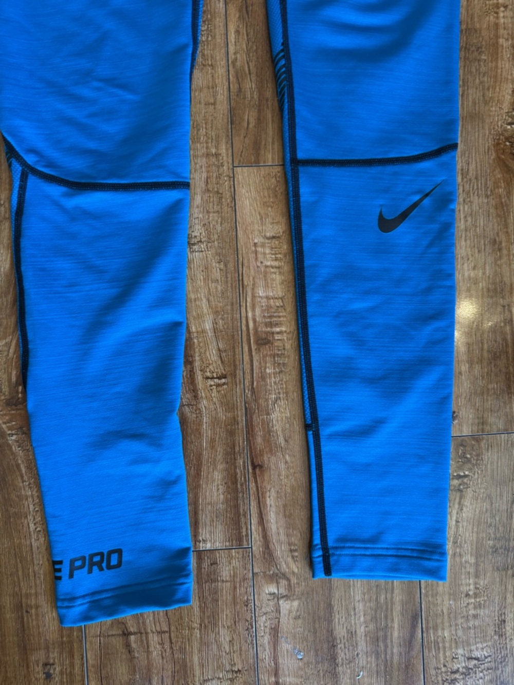 Nike Pro Men’s Blue Black Hyperwarm Compression Tights Size Medium - Picture 2 of 9